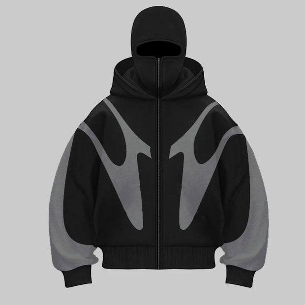 2024 autumn and winter new spliced contrasting hip-hop hoodie