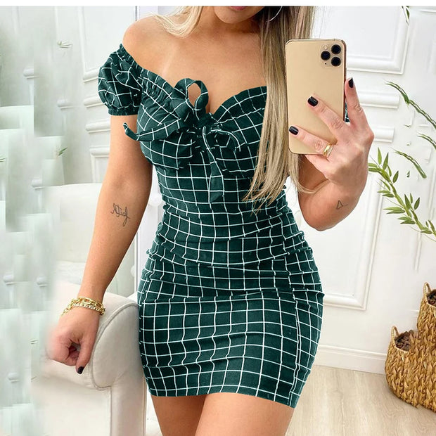 Summer Sexy Off Shoulder Mini Dress Women Fashion