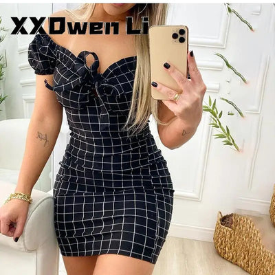 Summer Sexy Off Shoulder Mini Dress Women Fashion