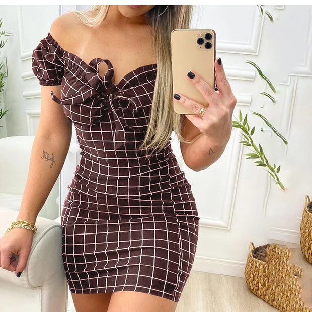 Summer Sexy Off Shoulder Mini Dress Women Fashion