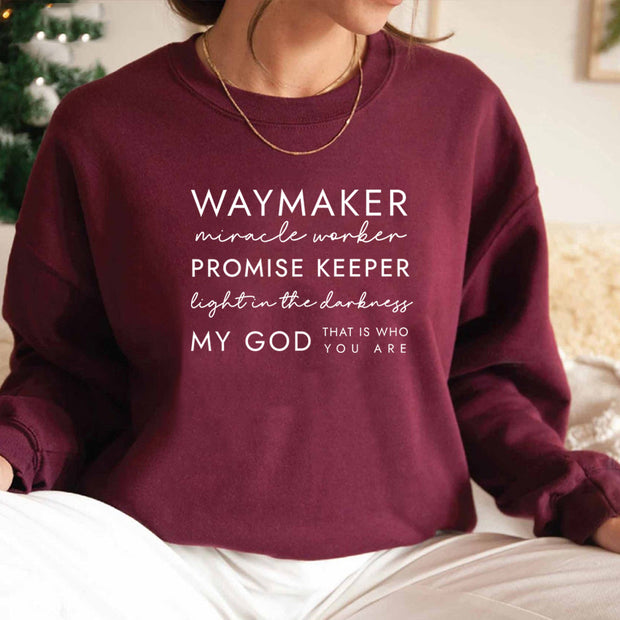 Christian Sweatshirt Waymaker Clothes Religious Gifts Women