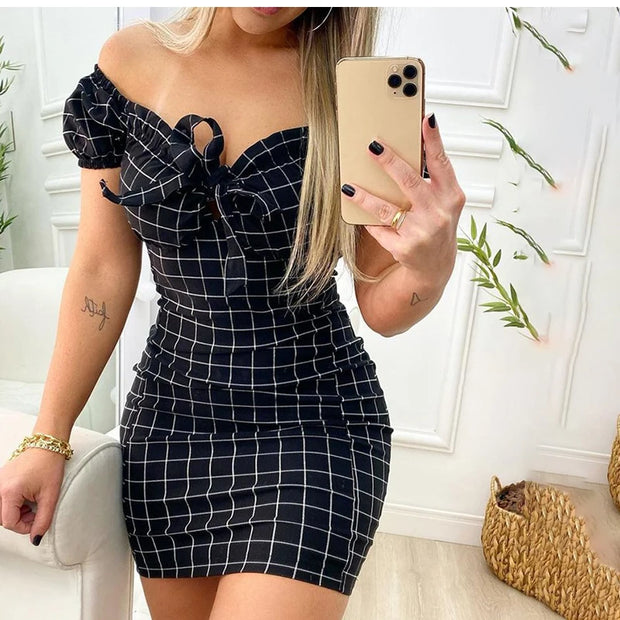 Summer Sexy Off Shoulder Mini Dress Women Fashion