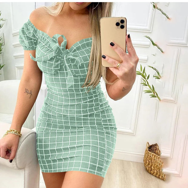 Summer Sexy Off Shoulder Mini Dress Women Fashion