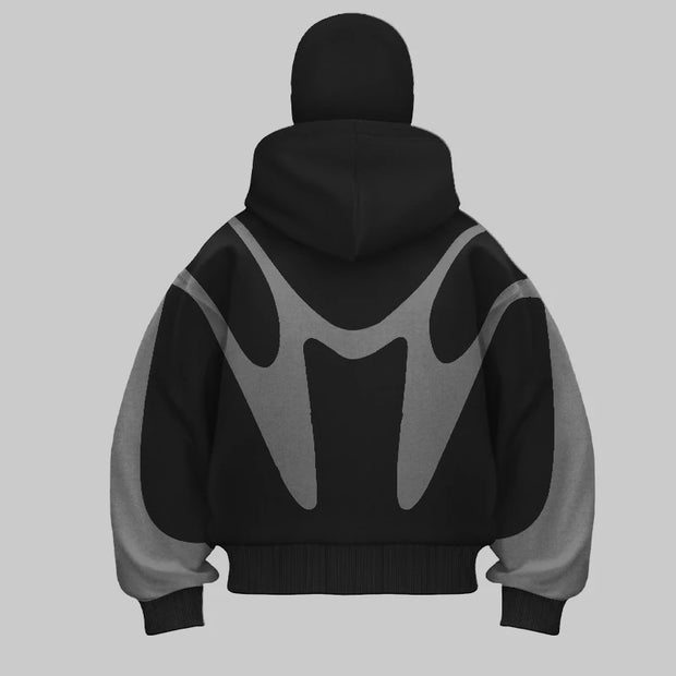 2024 autumn and winter new spliced contrasting hip-hop hoodie