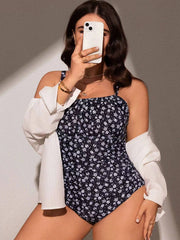 2025 Swimsuit One Plus Size Swimwear Women One-piece Suits Beachwear