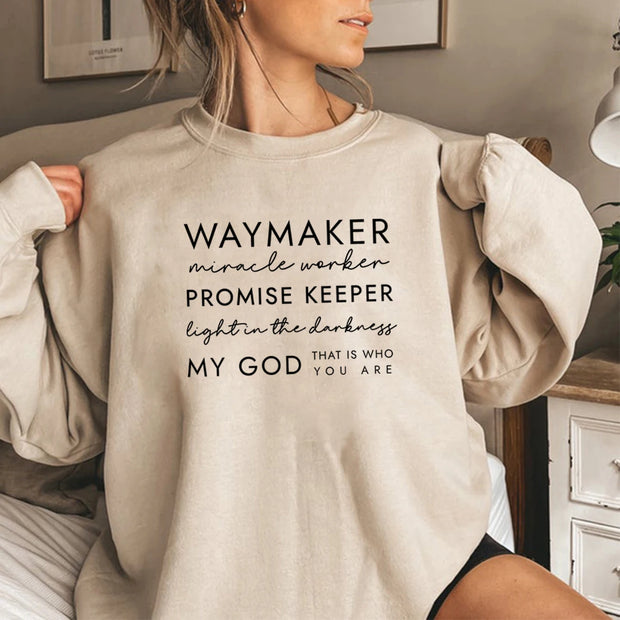 Christian Sweatshirt Waymaker Clothes Religious Gifts Women